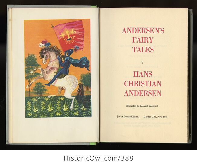 Vintage Andersens Fairy Tales Illustrated Book by Hans Christian Andersen Junior Deluxe Editions C1956 - #bgSM7gB8H2w-4