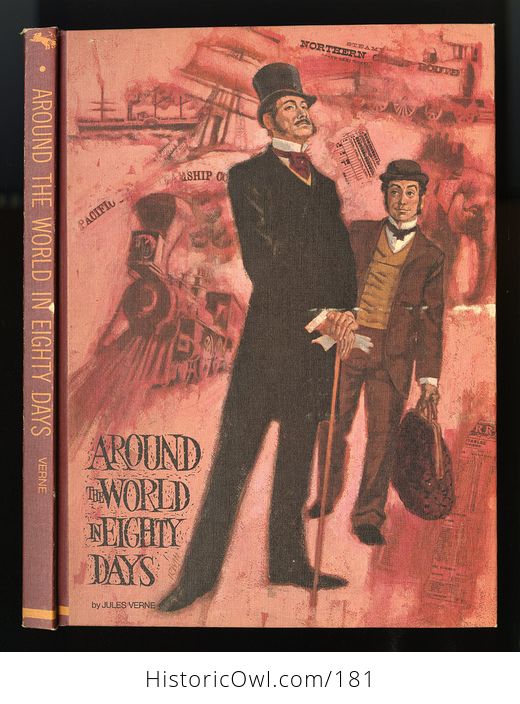 Vintage Book Around the World in Eighty Days by Jules Verne C1969 - #E6fbJUyl3Xo-1