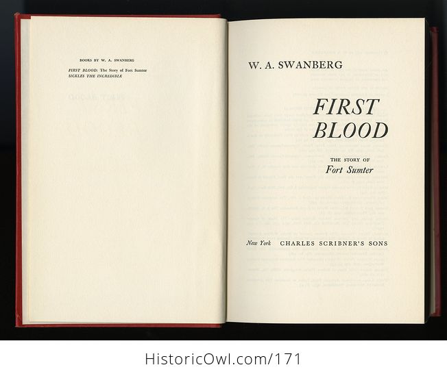Vintage Book First Blood the Story of Fort Sumter by W a Swanberg C 1957 - #IBOndpxDyus-3