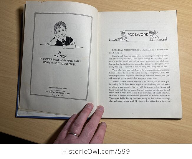 Vintage Book Lets Play with Fingers by Florence Gillette Sumner C1948 - #FltO1fC6OKc-5