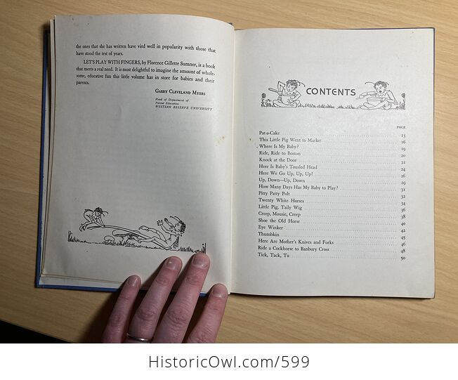 Vintage Book Lets Play with Fingers by Florence Gillette Sumner C1948 - #FltO1fC6OKc-6