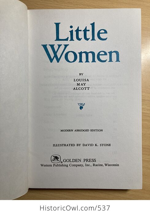 Vintage Book Little Women a Golden Illustrated Classic Abridged Edition by Louisa May Alcott Illustrated by David K Stone C1965 - #ZBJWEmdQNUg-4