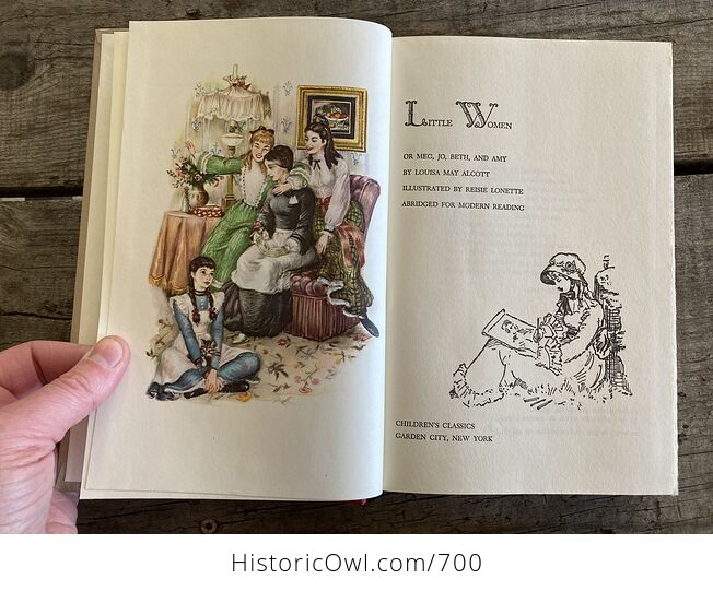 Vintage Book Little Women by Louisa May Alcott Childrens Classics Illustrated by Reisie Lonette C1950 - #I3dy0K8vL0M-4