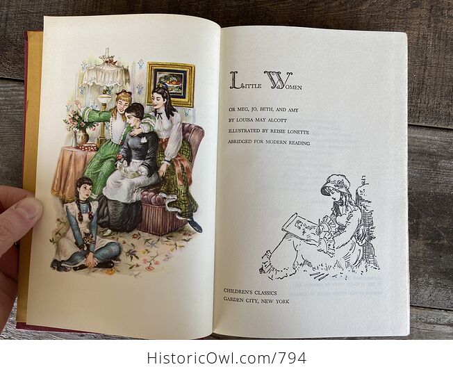 Vintage Book Little Women by Louisa May Alcott Illustrated by Reisie Lonette C1950 - #U21KfEU7EZ8-4