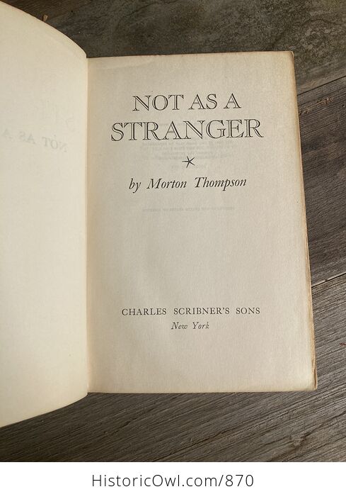 Vintage Book Not As a Stranger by Morton Thompson - #20Gny8r4nj4-7