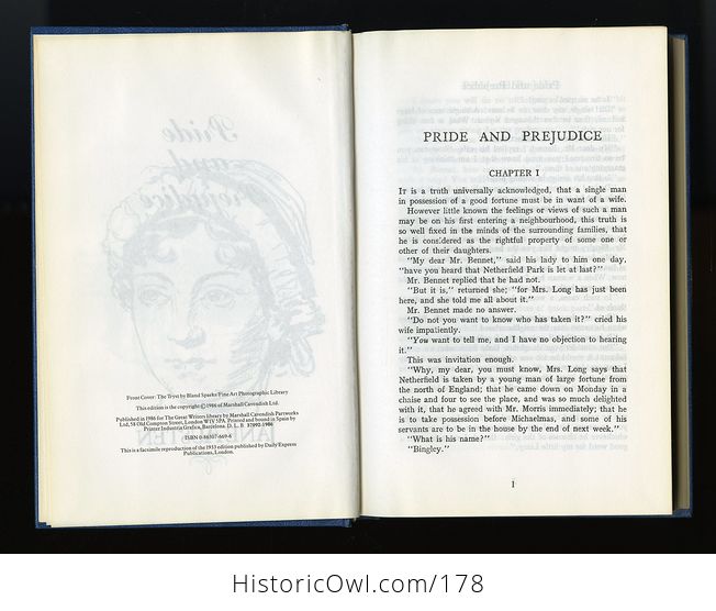 Vintage Book Pride and Prejudice by Jane Austen C1986 - #d9SDGdUwvCQ-4