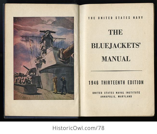 Vintage Book the United States Navy the Bluejakets Manual 1946 Thirteenth Edition - #br0W0bR4jhI-4