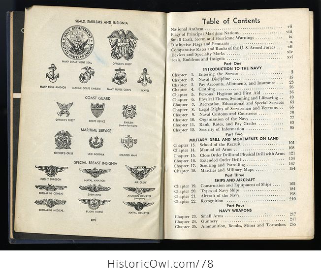 Vintage Book the United States Navy the Bluejakets Manual 1946 Thirteenth Edition - #br0W0bR4jhI-7