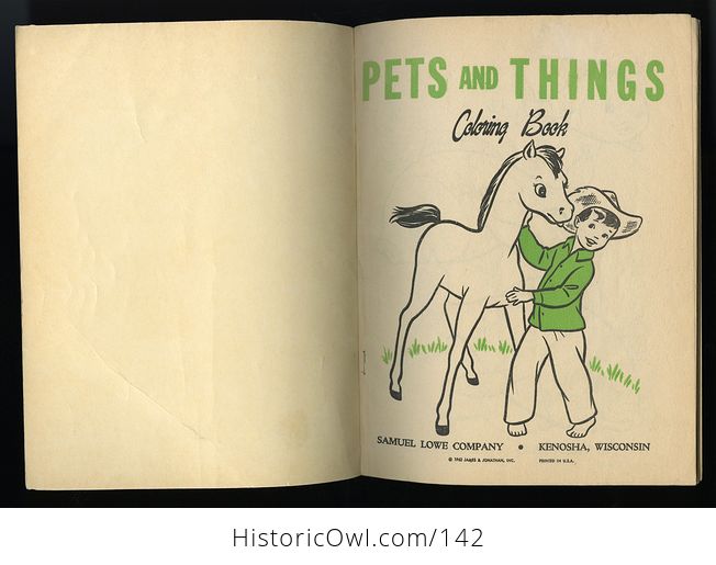 Vintage Coloring Book Pets and Things C1962 - #VTpjfhygs1U-2