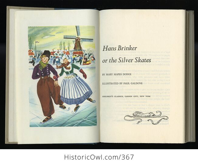 Vintage Hans Brinker or the Silver Skates Illustrated Book by Mary Mapes Dodge Childrens Classics C1954 - #lk9cXmL2odQ-3