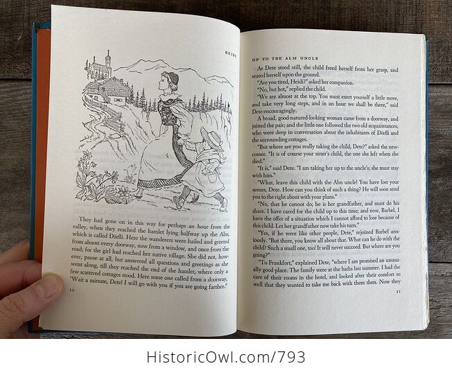 Vintage Heidi Illustrated Book by Johanna Spyri Childrens Classics C1954 - #2Vi6WD0ZgmQ-9