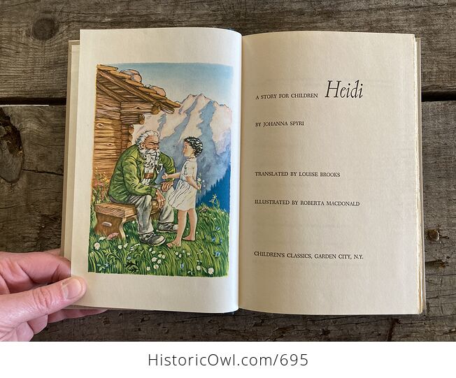 Vintage Heidi Illustrated Book by Johanna Spyri Childrens Classics C1954 - #MeurKTQk2Lg-1