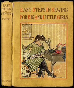 Vintage Illustrated Book Easy Steps in Sewing for Big and Little Girls or Mary Frances Among the Thimble People by Jane Eayre Fryer 1913 #pZT0FLBiAfk