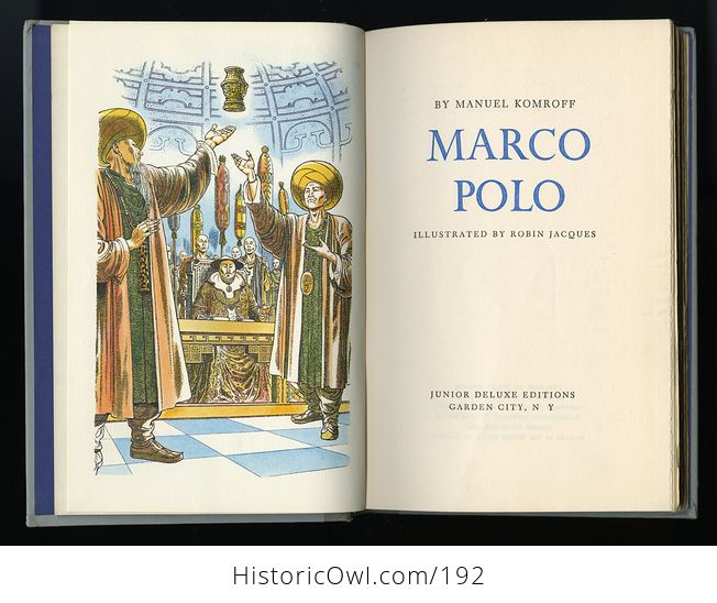 Vintage Illustrated Book Marco Polo by Manuel Komroff Junior Deluxe Editions C1952 - #UwrfTmvGrCI-3