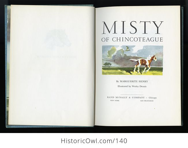 Vintage Illustrated Book Misty of Chincoteague by Marguerite Henry C1963 - #UsOjNQ3SR8M-2