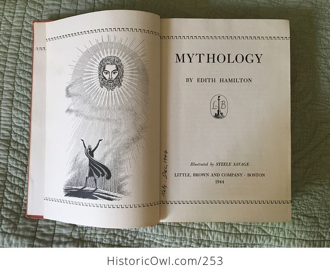 Vintage Illustrated Book Mythology by Edith Hamilton Copyright 1944 - #EJsYImJGc3I-11