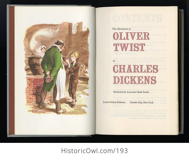 Vintage Illustrated Book Oliver Twist by Charles Dickens Junior Deluxe Editions C1956 - #ui389Llx4qY-3