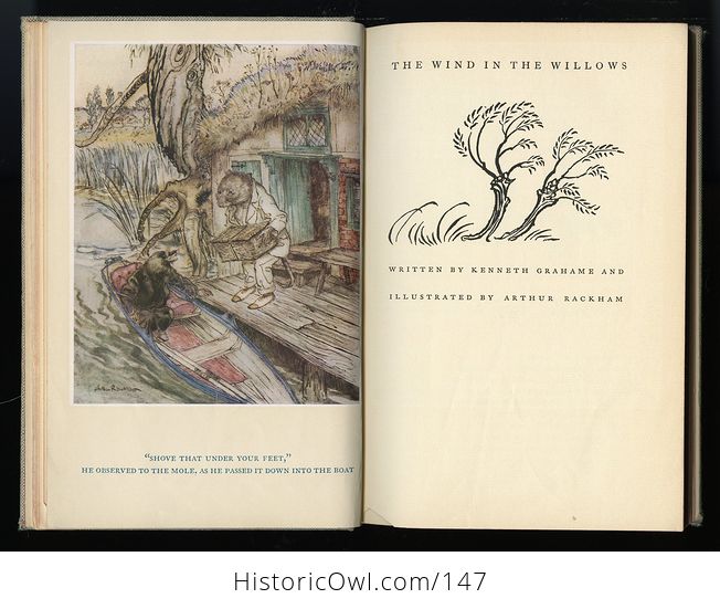 Vintage Illustrated Book the Wind in the Willows by Kenneth Grahame Illustrated by Arthur Rackham C1952 - #Af80yLBb63c-11