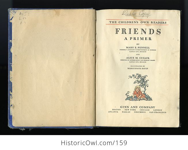 Vintage Illustrated Childrens Book Friends a Primer by Mary E Pennell and Alice M Cusack C1929 - #ESiDWXrMFXg-3