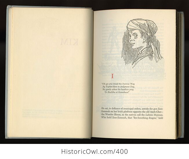 Vintage Kim Illustrated Book by Rudyard Kipling Junior Deluxe Editions C1958 - #UZvgfF6N5Ds-7