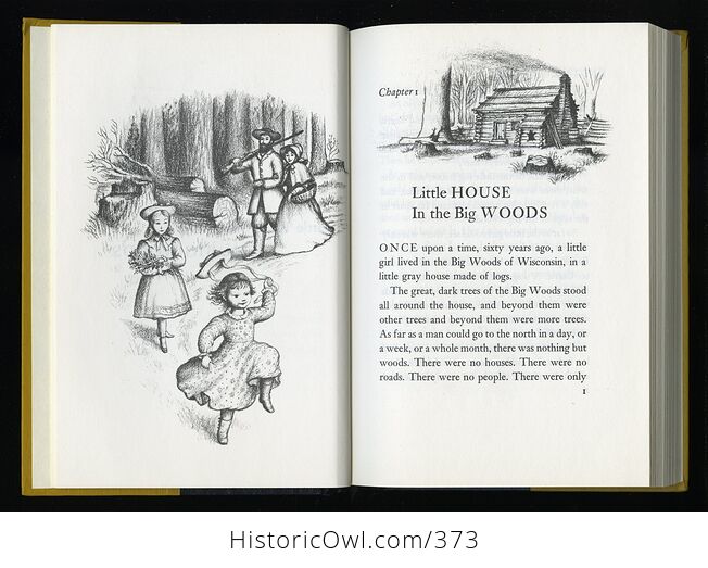 Vintage Little House in the Big Woods Illustrated Book by Laura Ingalls Wilder Harper and Row C1953 - #PauSUXRFLGw-5