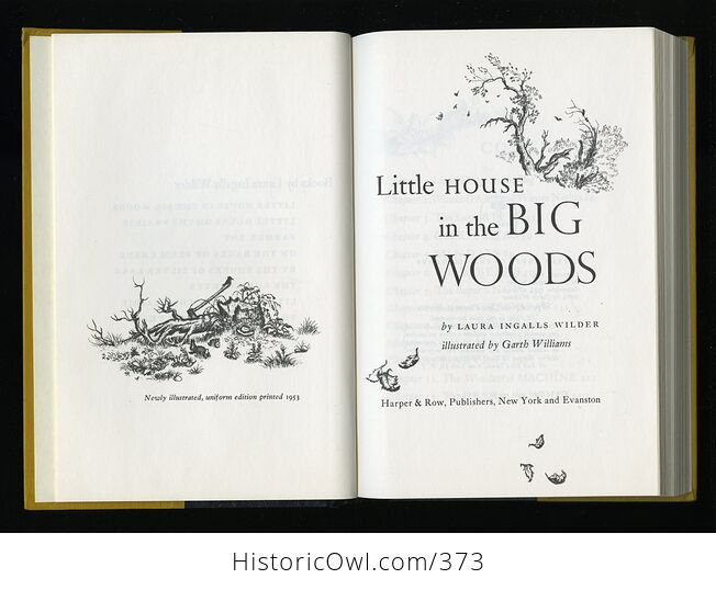 Vintage Little House in the Big Woods Illustrated Book by Laura Ingalls Wilder Harper and Row C1953 - #PauSUXRFLGw-3