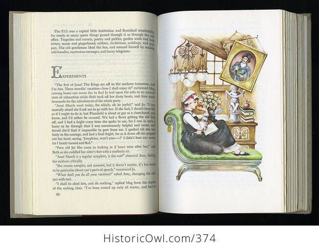 Vintage Little Women Illustrated Book by Louisa May Alcott Childrens Classics C1950 - #SBbx8NE0v6U-4