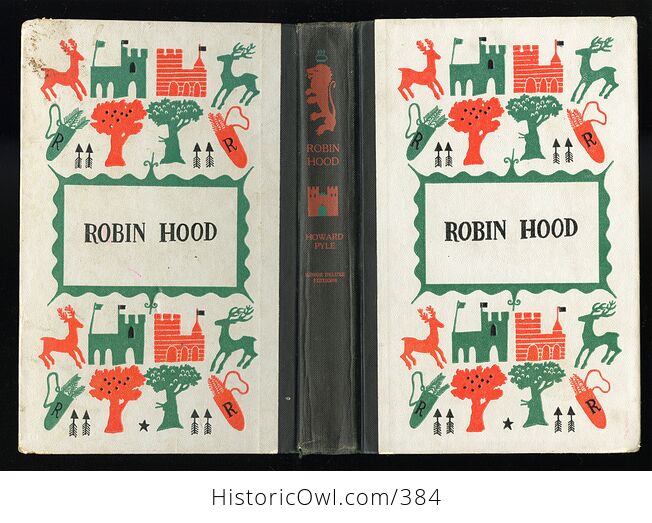 Vintage Robin Hood Illustrated Book by Howard Pyle Junior Deluxe Editions C1950s - #G2CKs5Ai2wI-2