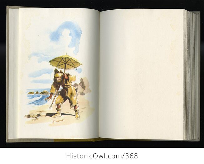 Vintage the Adventures of Robinson Crusoe Illustrated Book by Daniel Defore Childrens Classics C1945 - #WD61GZ2sm9I-3