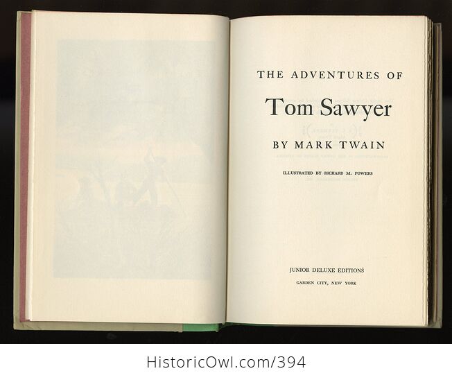 Vintage the Adventures of Tom Sawyer Illustrated Book by Mark Twain Junior Deluxe Editions C1954 - #SPeCJMUU0kQ-4