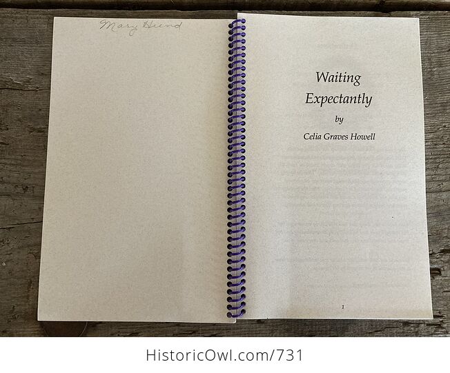 Waiting Expectantly Poetry Book by Celia Graves Howell C2000 - #GqW7QK243aA-3