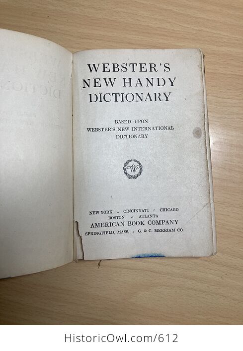 Websters New Handy Dictionary C1918 - #RuOuuVARskU-4